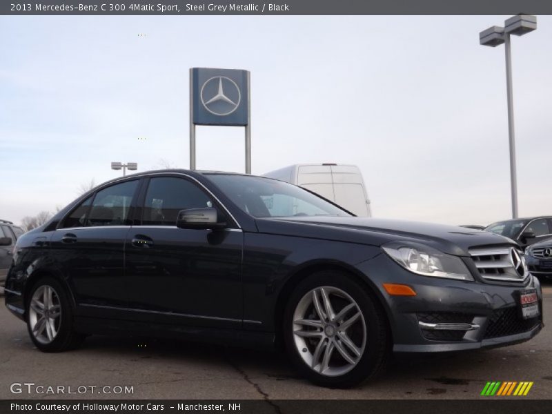 Steel Grey Metallic / Black 2013 Mercedes-Benz C 300 4Matic Sport
