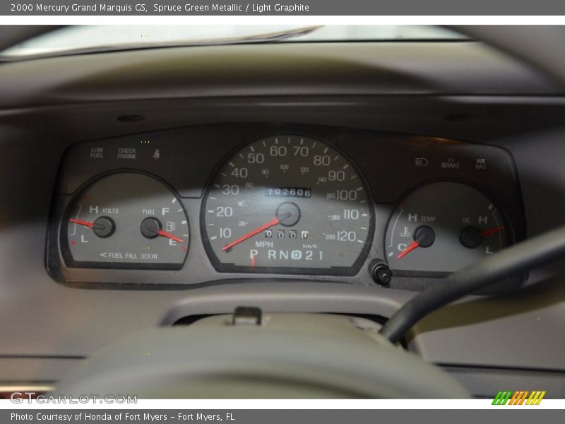 Spruce Green Metallic / Light Graphite 2000 Mercury Grand Marquis GS