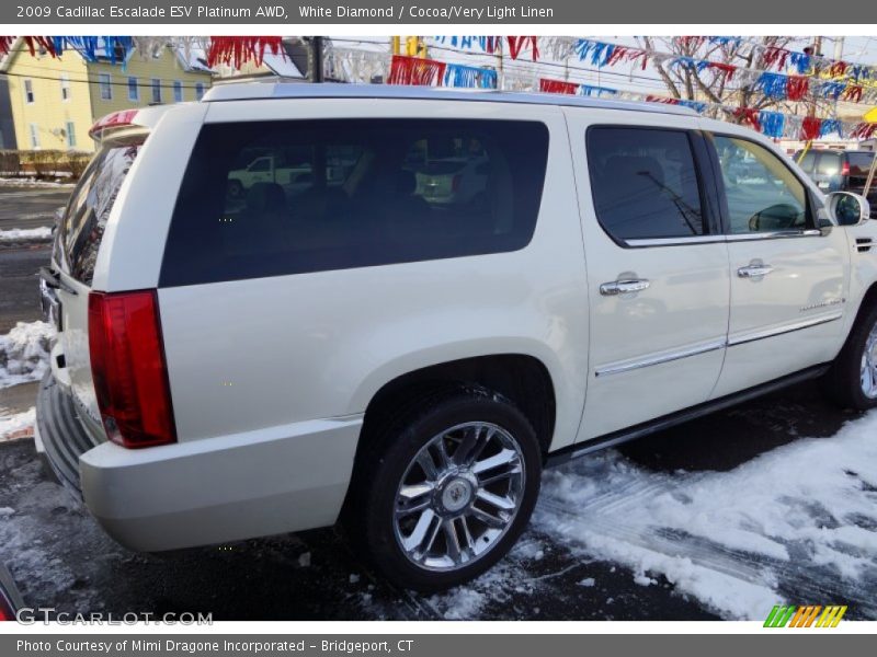 White Diamond / Cocoa/Very Light Linen 2009 Cadillac Escalade ESV Platinum AWD