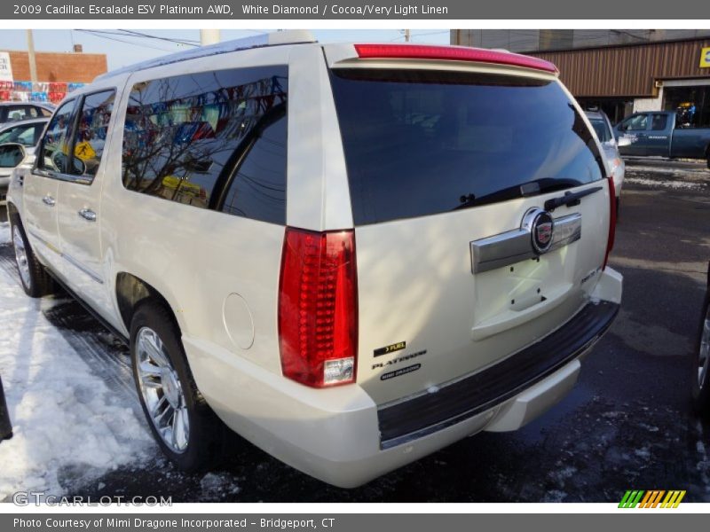 White Diamond / Cocoa/Very Light Linen 2009 Cadillac Escalade ESV Platinum AWD