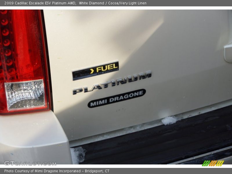 White Diamond / Cocoa/Very Light Linen 2009 Cadillac Escalade ESV Platinum AWD