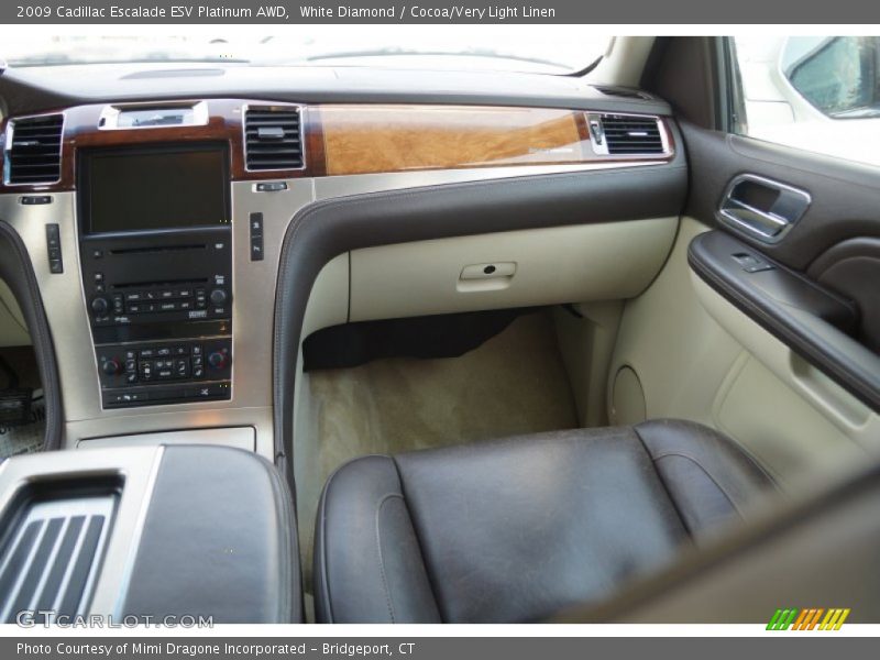 White Diamond / Cocoa/Very Light Linen 2009 Cadillac Escalade ESV Platinum AWD