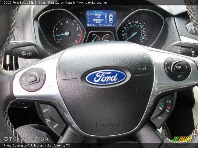 Red Candy Metallic / Arctic White Leather 2012 Ford Focus SEL 5-Door