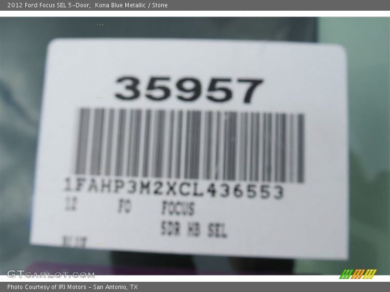 Kona Blue Metallic / Stone 2012 Ford Focus SEL 5-Door