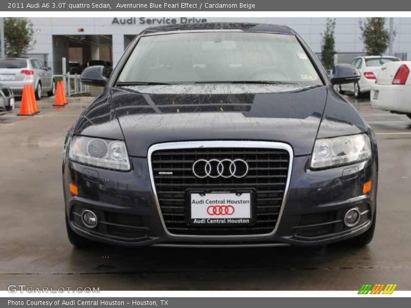 Aventurine Blue Pearl Effect / Cardamom Beige 2011 Audi A6 3.0T quattro Sedan