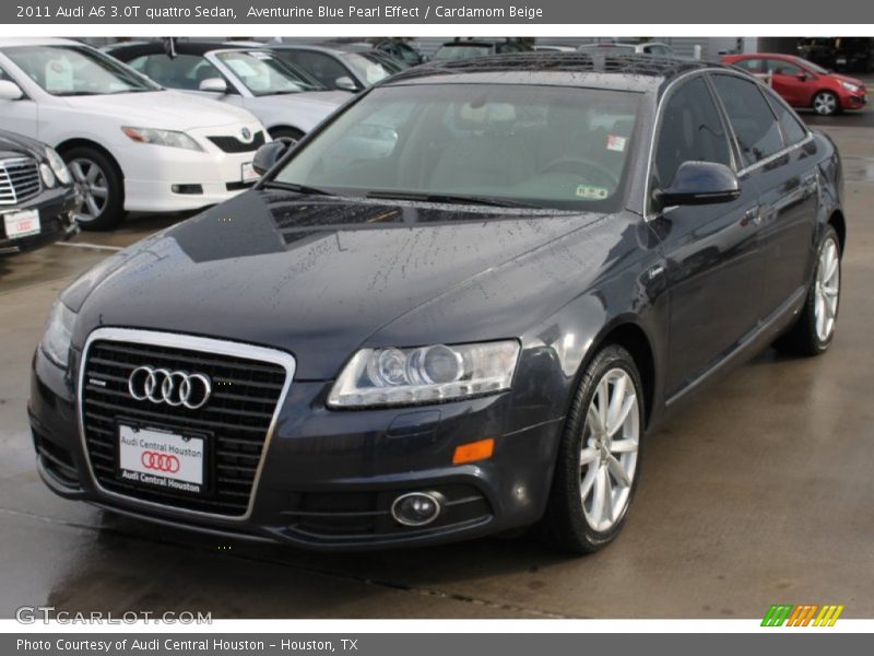 Aventurine Blue Pearl Effect / Cardamom Beige 2011 Audi A6 3.0T quattro Sedan