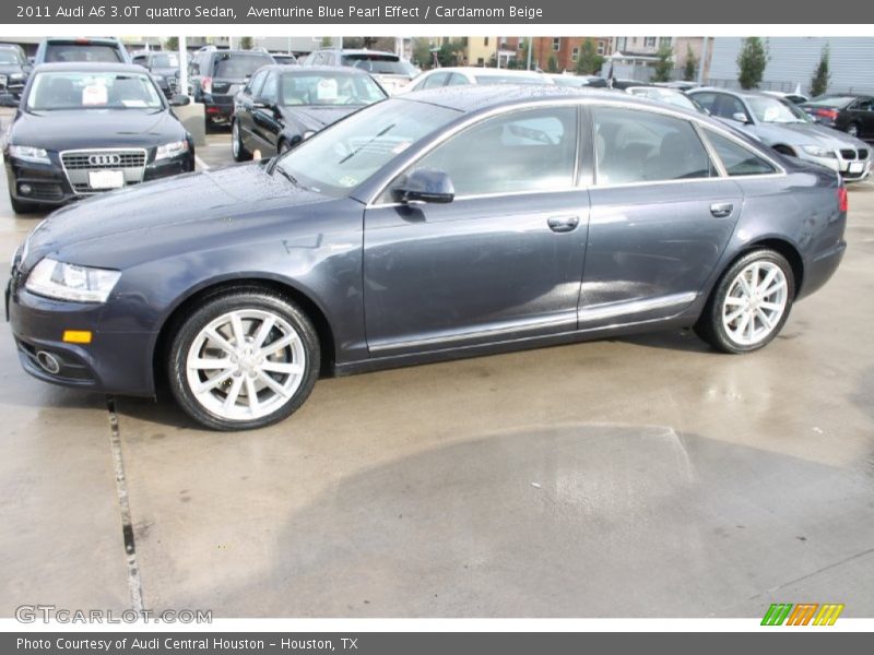 Aventurine Blue Pearl Effect / Cardamom Beige 2011 Audi A6 3.0T quattro Sedan