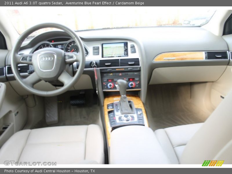 Aventurine Blue Pearl Effect / Cardamom Beige 2011 Audi A6 3.0T quattro Sedan