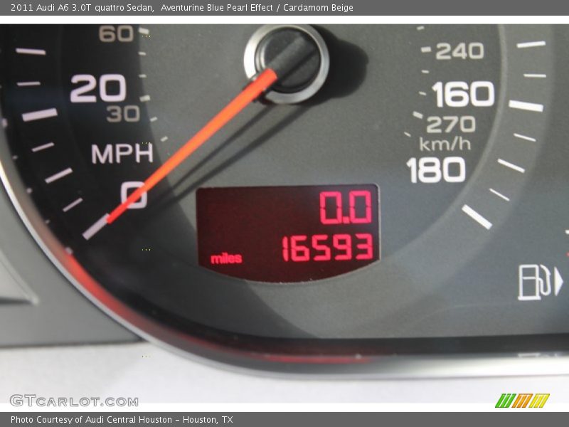 Aventurine Blue Pearl Effect / Cardamom Beige 2011 Audi A6 3.0T quattro Sedan