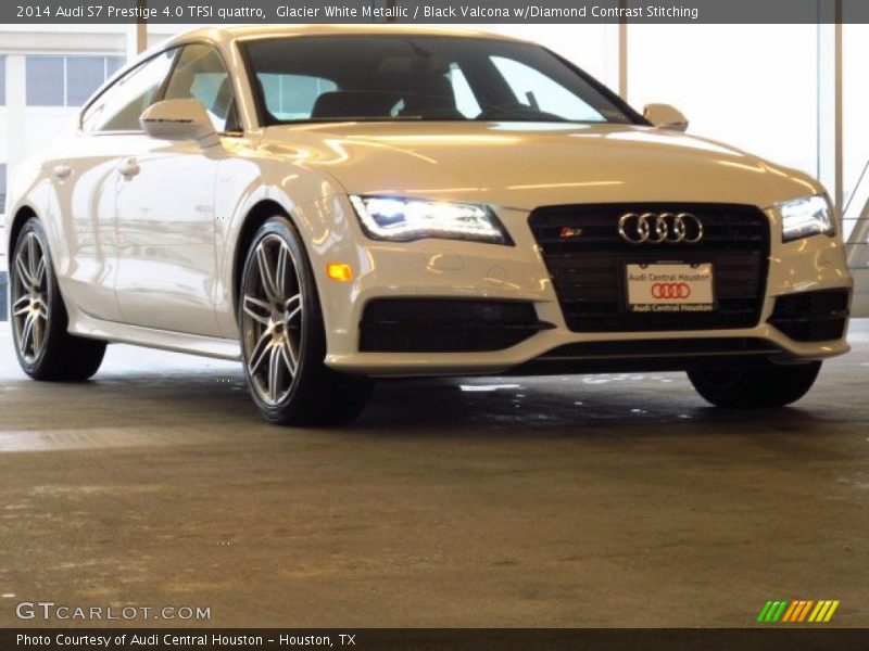 Glacier White Metallic / Black Valcona w/Diamond Contrast Stitching 2014 Audi S7 Prestige 4.0 TFSI quattro