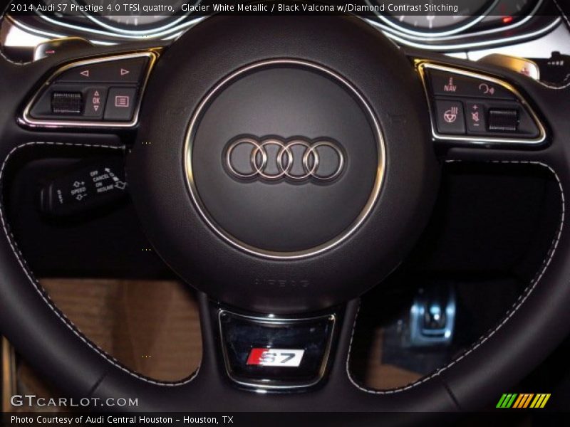 Glacier White Metallic / Black Valcona w/Diamond Contrast Stitching 2014 Audi S7 Prestige 4.0 TFSI quattro