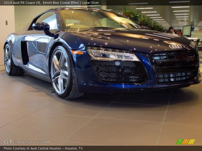Estoril Blue Crystal Effect / Lunar Silver 2014 Audi R8 Coupe V8