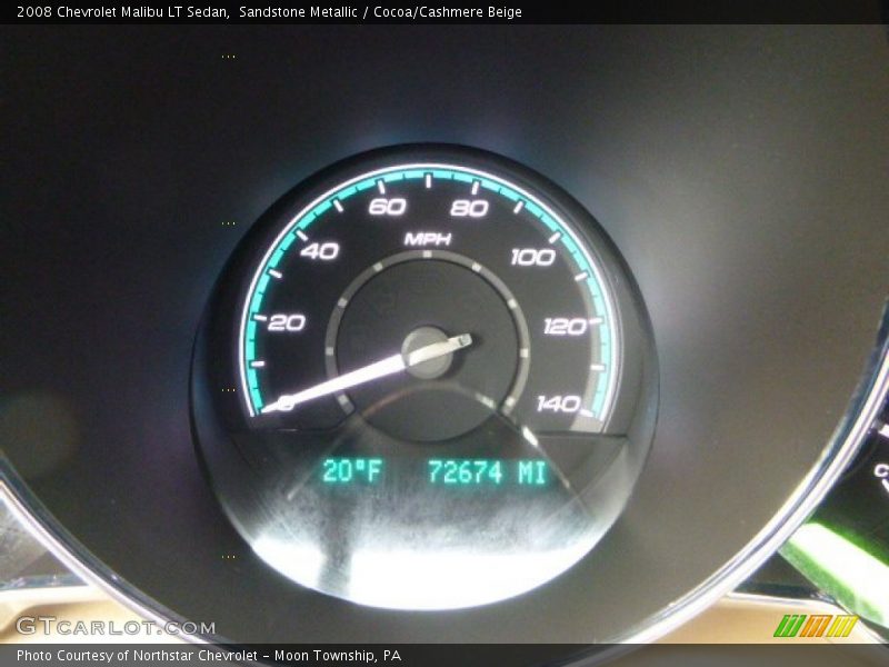 Sandstone Metallic / Cocoa/Cashmere Beige 2008 Chevrolet Malibu LT Sedan
