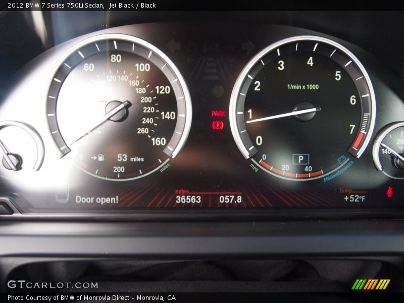 Jet Black / Black 2012 BMW 7 Series 750Li Sedan