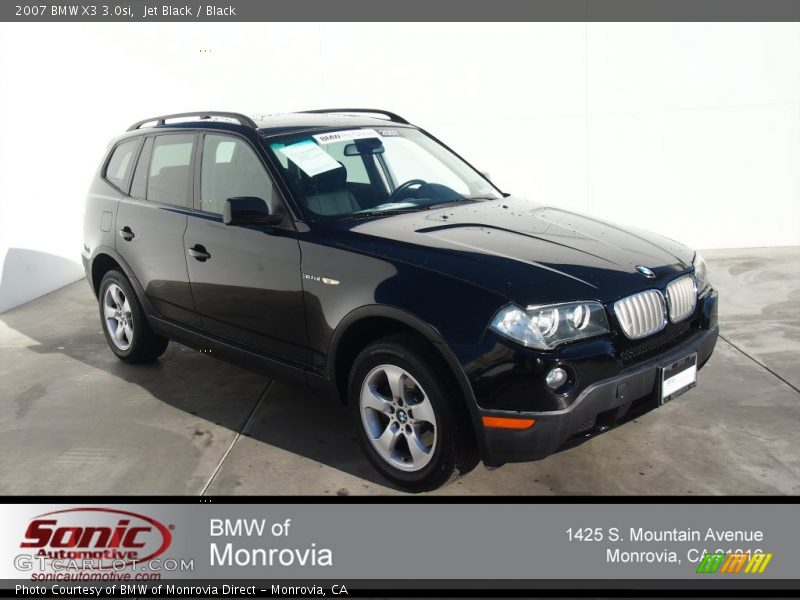 Jet Black / Black 2007 BMW X3 3.0si