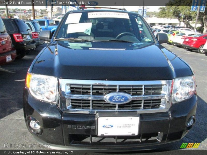 Ebony Black / Charcoal Black 2012 Ford Escape XLT V6