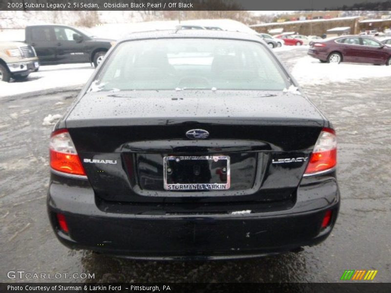 Obsidian Black Pearl / Off Black 2009 Subaru Legacy 2.5i Sedan