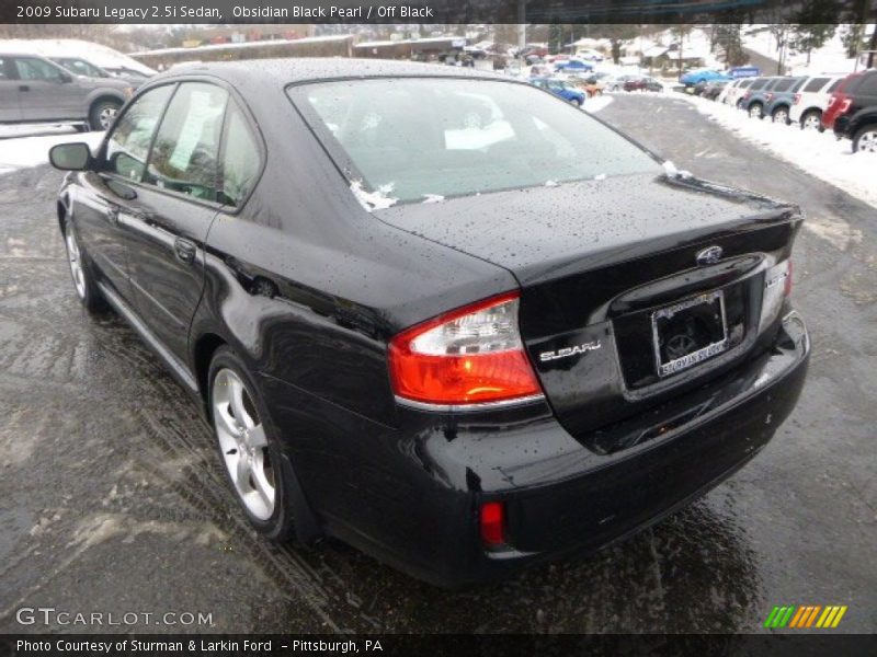 Obsidian Black Pearl / Off Black 2009 Subaru Legacy 2.5i Sedan