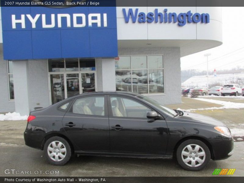 Black Pearl / Beige 2007 Hyundai Elantra GLS Sedan