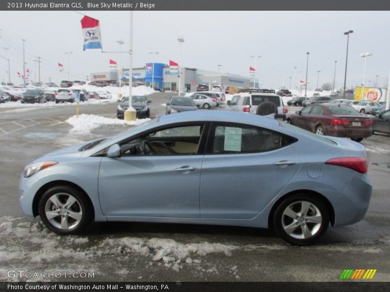 Blue Sky Metallic / Beige 2013 Hyundai Elantra GLS