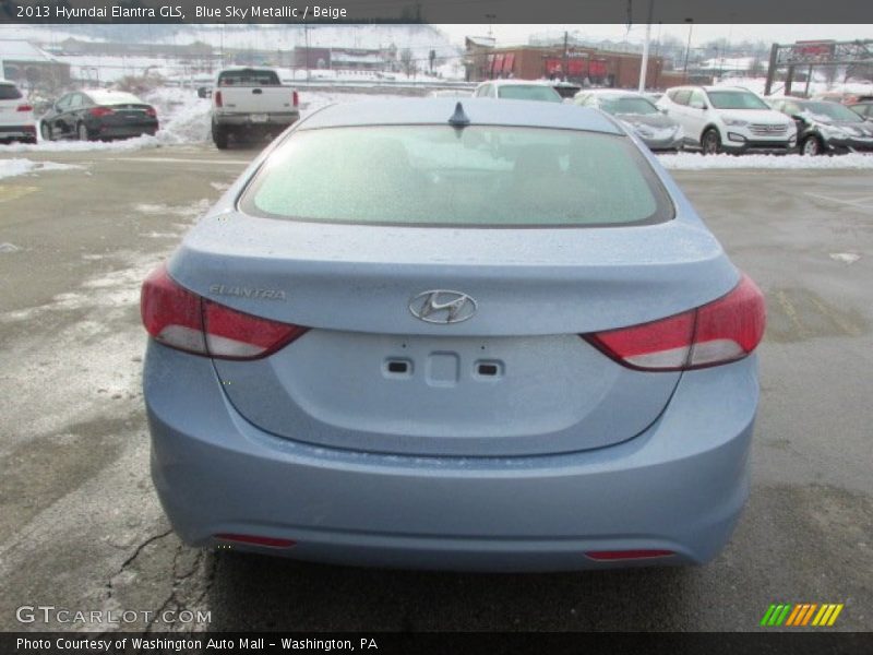 Blue Sky Metallic / Beige 2013 Hyundai Elantra GLS