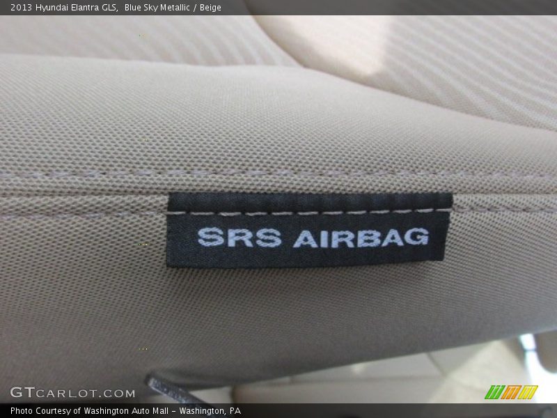 Blue Sky Metallic / Beige 2013 Hyundai Elantra GLS