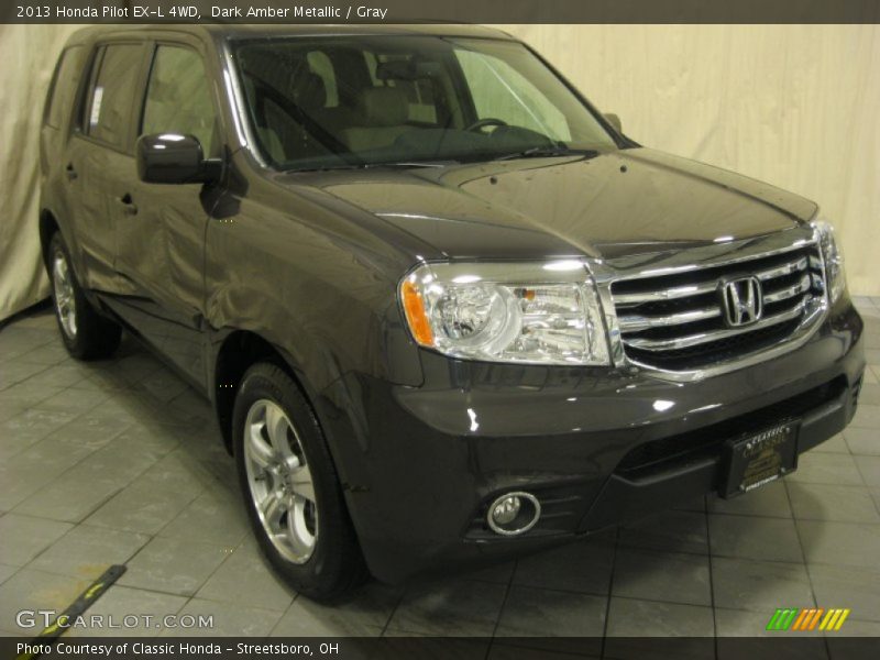 Dark Amber Metallic / Gray 2013 Honda Pilot EX-L 4WD