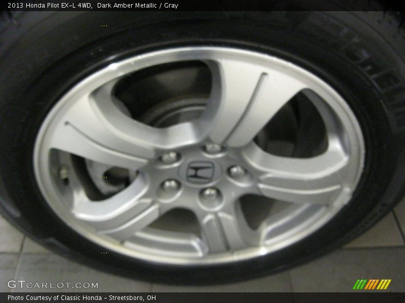 Dark Amber Metallic / Gray 2013 Honda Pilot EX-L 4WD