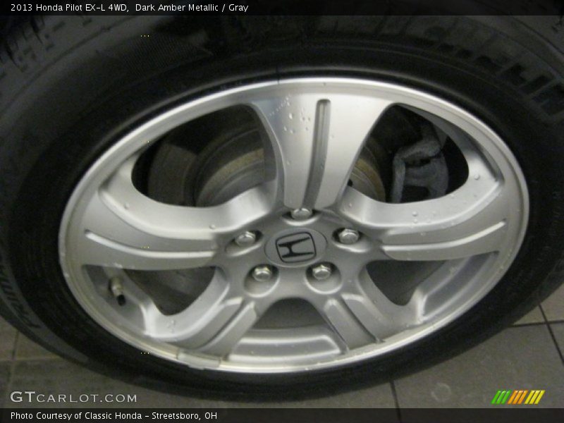 Dark Amber Metallic / Gray 2013 Honda Pilot EX-L 4WD