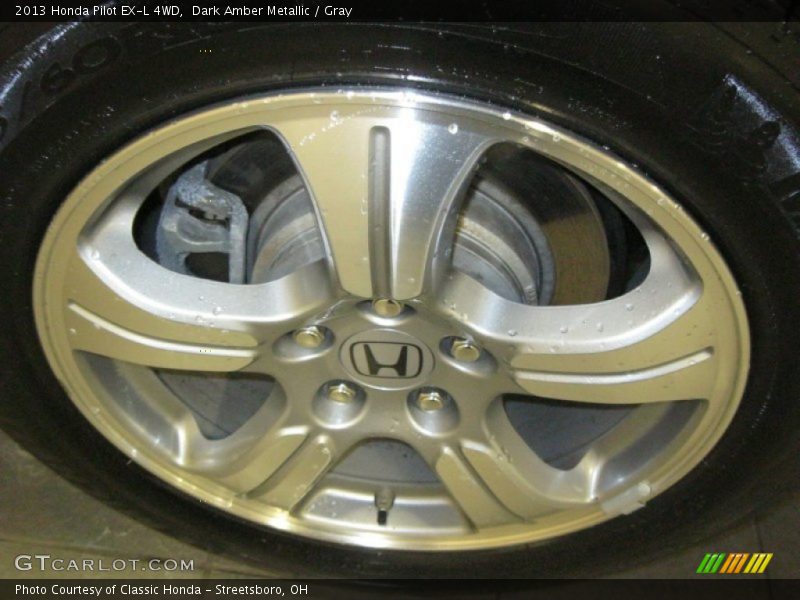 Dark Amber Metallic / Gray 2013 Honda Pilot EX-L 4WD