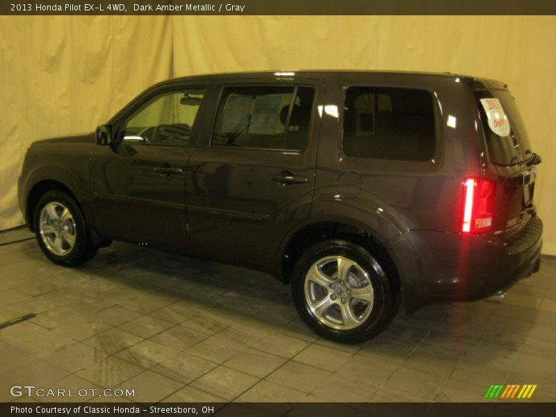Dark Amber Metallic / Gray 2013 Honda Pilot EX-L 4WD