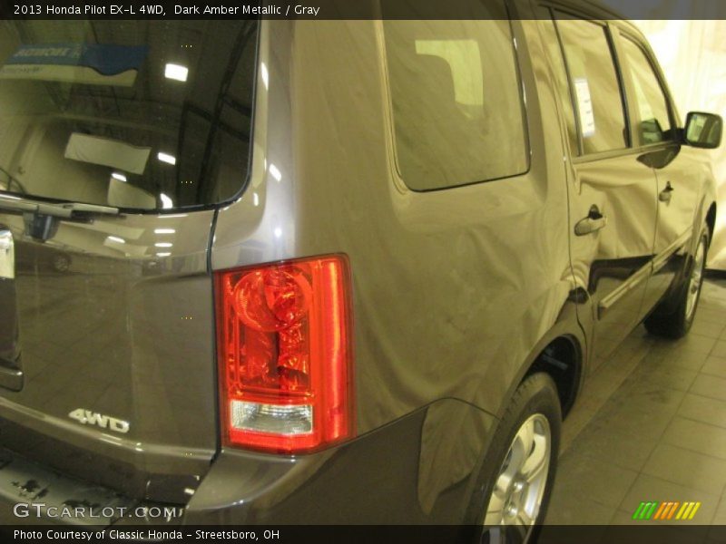 Dark Amber Metallic / Gray 2013 Honda Pilot EX-L 4WD