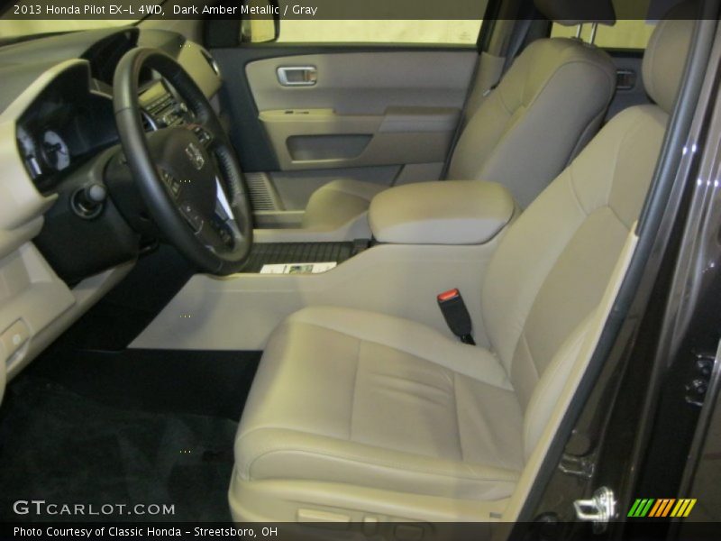 Dark Amber Metallic / Gray 2013 Honda Pilot EX-L 4WD