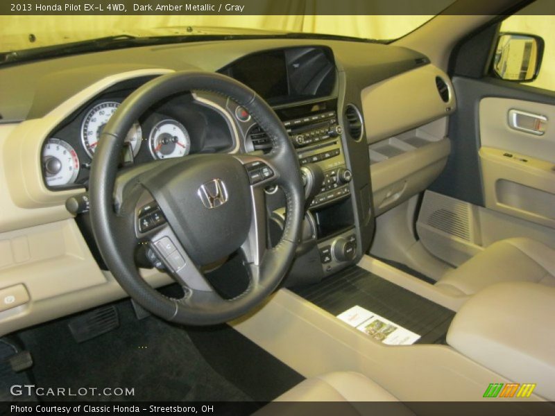 Dark Amber Metallic / Gray 2013 Honda Pilot EX-L 4WD