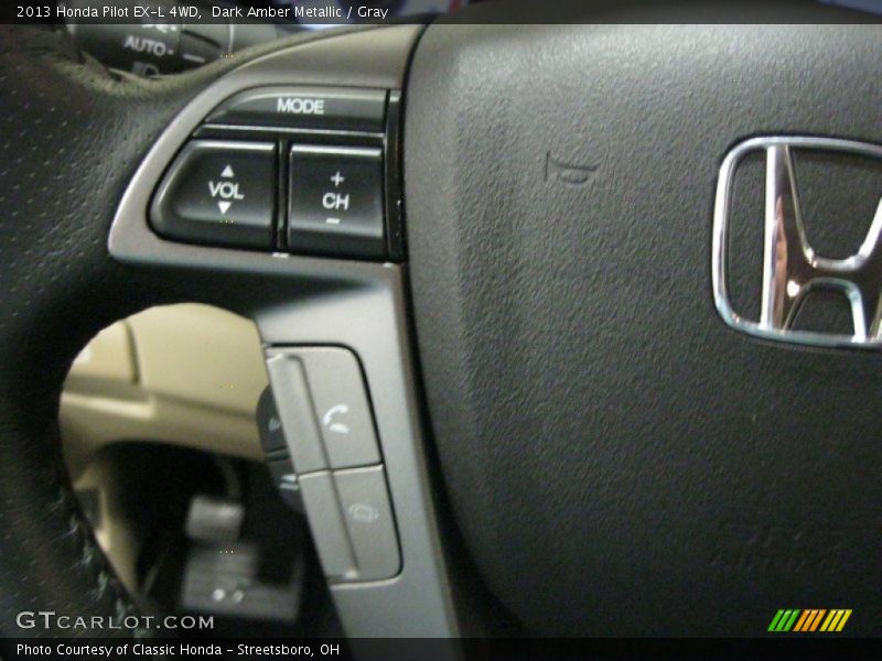 Dark Amber Metallic / Gray 2013 Honda Pilot EX-L 4WD