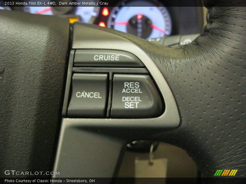 Dark Amber Metallic / Gray 2013 Honda Pilot EX-L 4WD