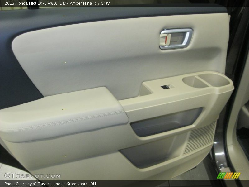 Dark Amber Metallic / Gray 2013 Honda Pilot EX-L 4WD