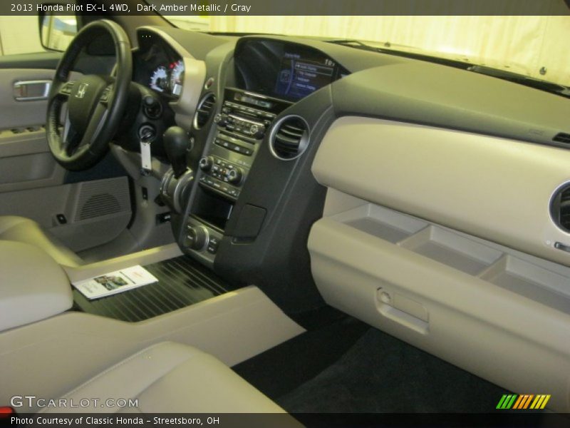 Dark Amber Metallic / Gray 2013 Honda Pilot EX-L 4WD