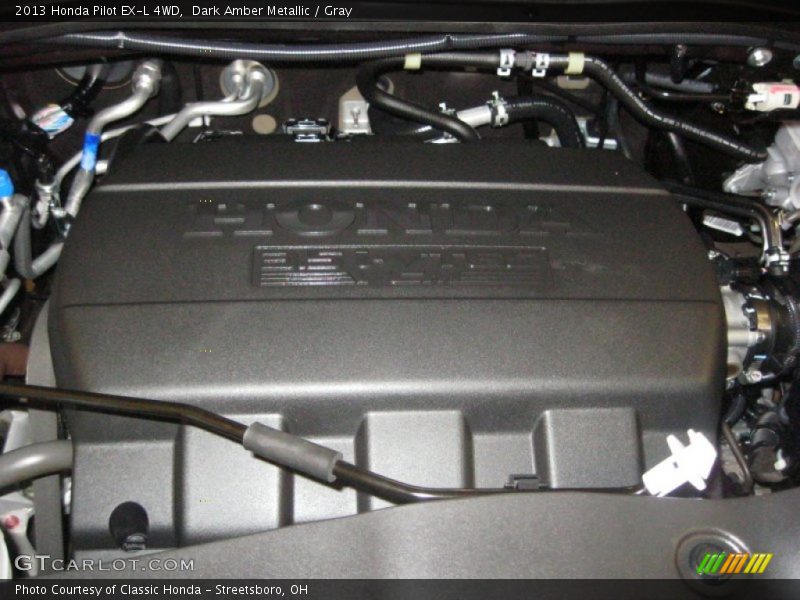 Dark Amber Metallic / Gray 2013 Honda Pilot EX-L 4WD