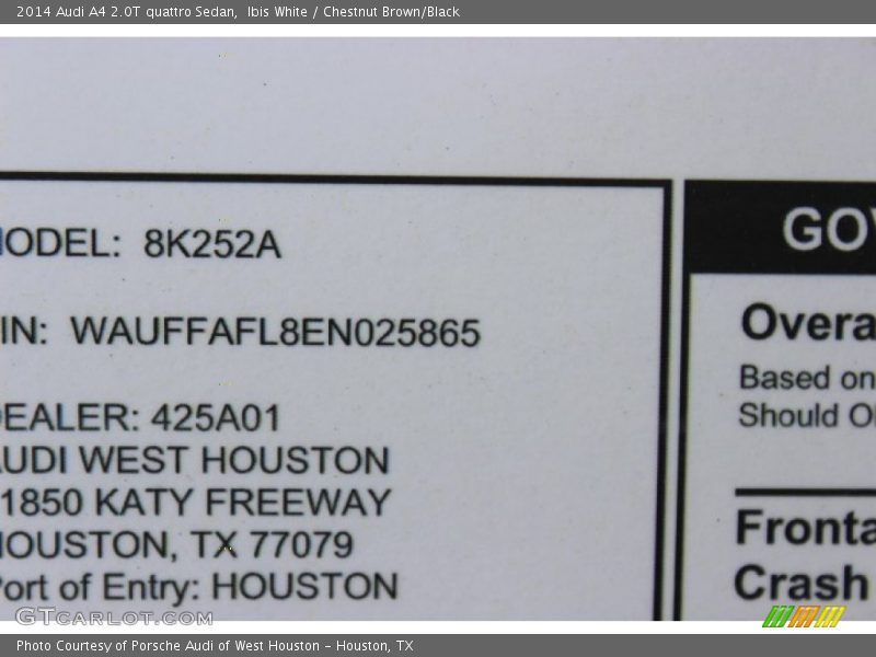 Ibis White / Chestnut Brown/Black 2014 Audi A4 2.0T quattro Sedan