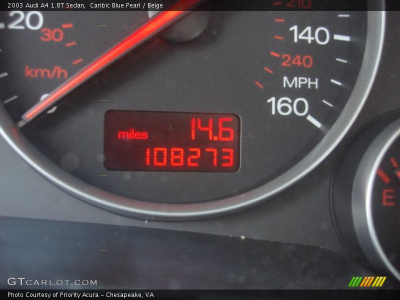 Caribic Blue Pearl / Beige 2003 Audi A4 1.8T Sedan