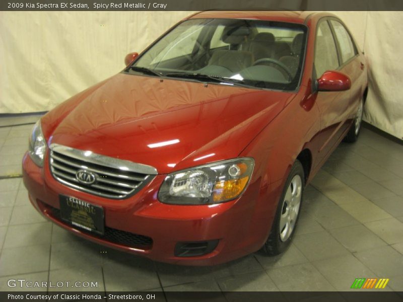 Spicy Red Metallic / Gray 2009 Kia Spectra EX Sedan