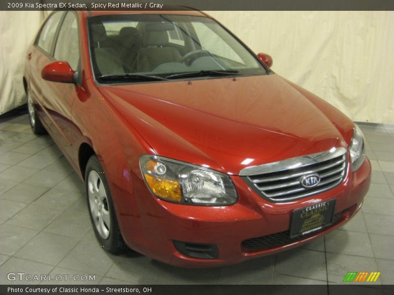 Spicy Red Metallic / Gray 2009 Kia Spectra EX Sedan