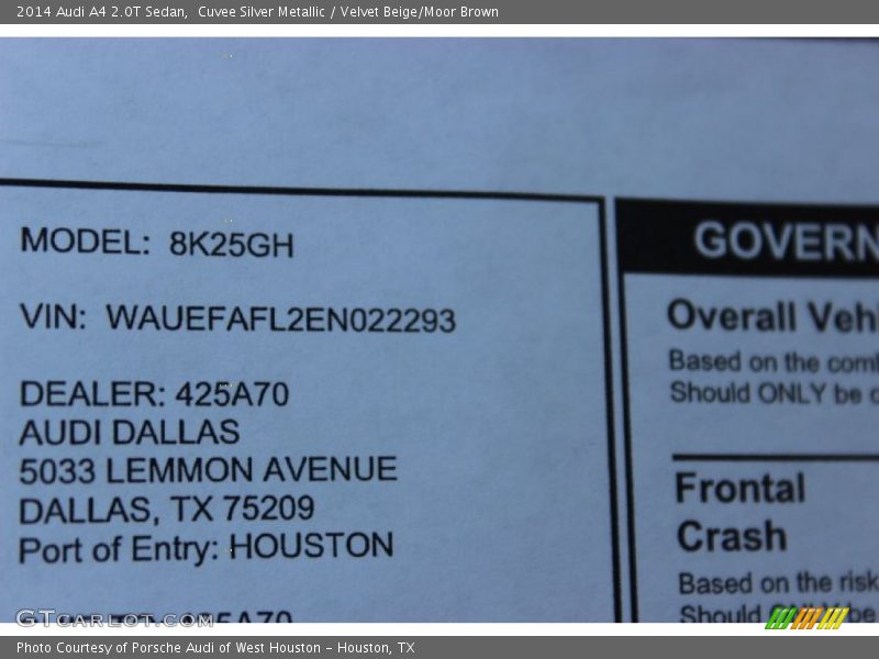 Cuvee Silver Metallic / Velvet Beige/Moor Brown 2014 Audi A4 2.0T Sedan