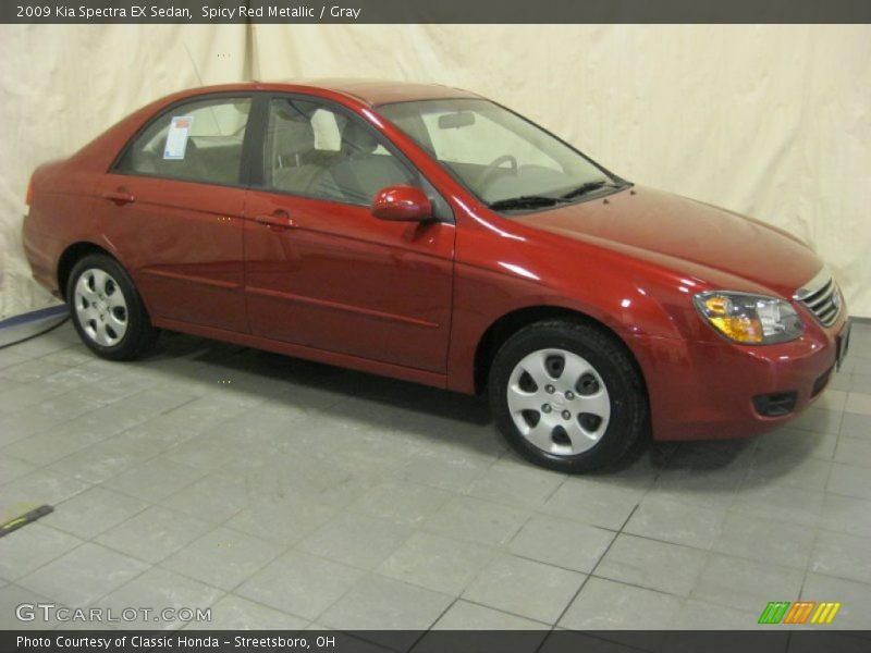 Spicy Red Metallic / Gray 2009 Kia Spectra EX Sedan