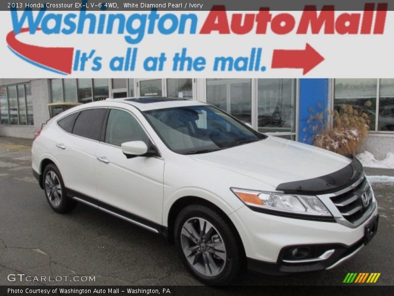 White Diamond Pearl / Ivory 2013 Honda Crosstour EX-L V-6 4WD