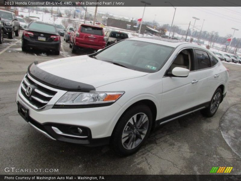 White Diamond Pearl / Ivory 2013 Honda Crosstour EX-L V-6 4WD