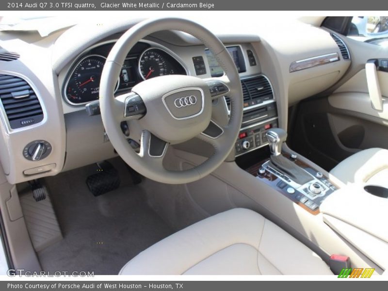 Glacier White Metallic / Cardamom Beige 2014 Audi Q7 3.0 TFSI quattro