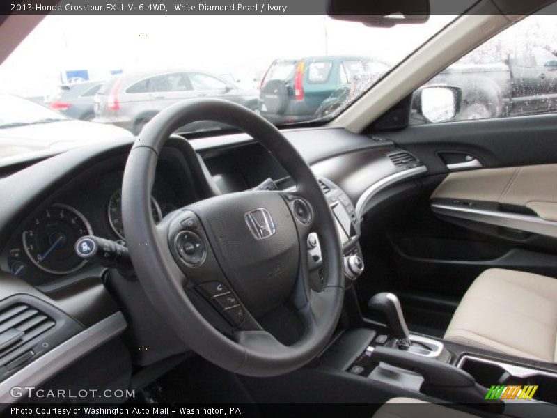 White Diamond Pearl / Ivory 2013 Honda Crosstour EX-L V-6 4WD