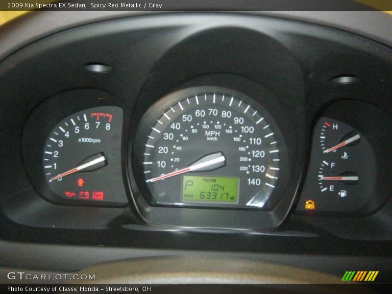 Spicy Red Metallic / Gray 2009 Kia Spectra EX Sedan